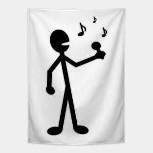 Singing Musician Stick Figure Tapestry