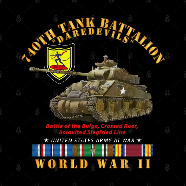 740th Tank Battalion - Daredevils w Tank WWII  EU SVC by twix123844