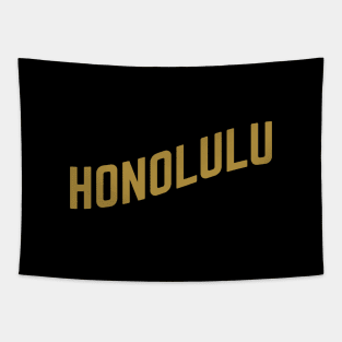 Honolulu City Typography Tapestry