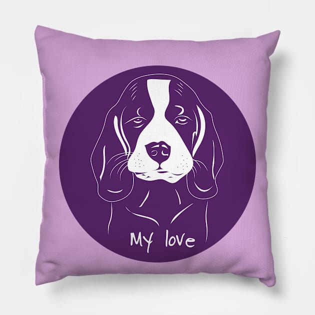 Beagle dog My love Pillow by Catdog
