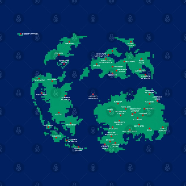 Pixelated Final Fantasy 9 World Map by inotyler