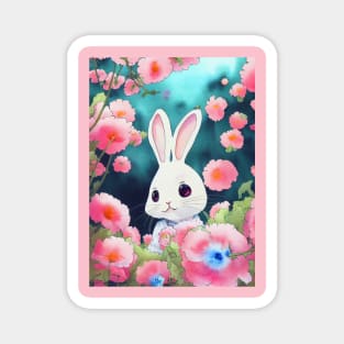 Bunny with flowers Magnet