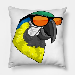 Parrot with Sunglasses Pillow