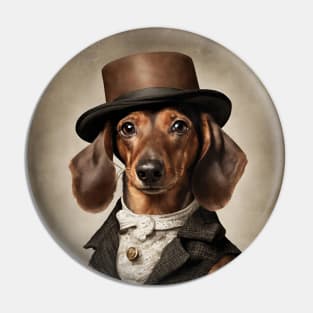 Victorian Dog Portrait Cute Pin