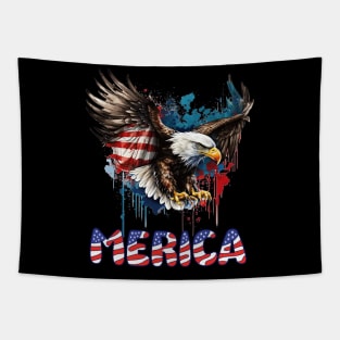 4th Of July Merica Patriotic USA Flag Bald Eagle Tapestry