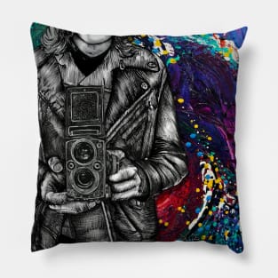 Leather Jacket Twin Lens Pillow