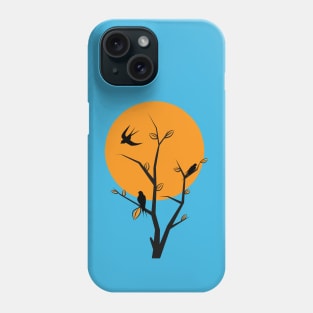 silhouette of a bird at sunset v3 Phone Case