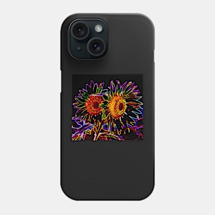 Psychedelic Neon Sunflower Phone Case