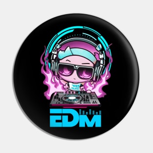 EDM Hibiscus DJ! Ultra Blue/Pink Pin