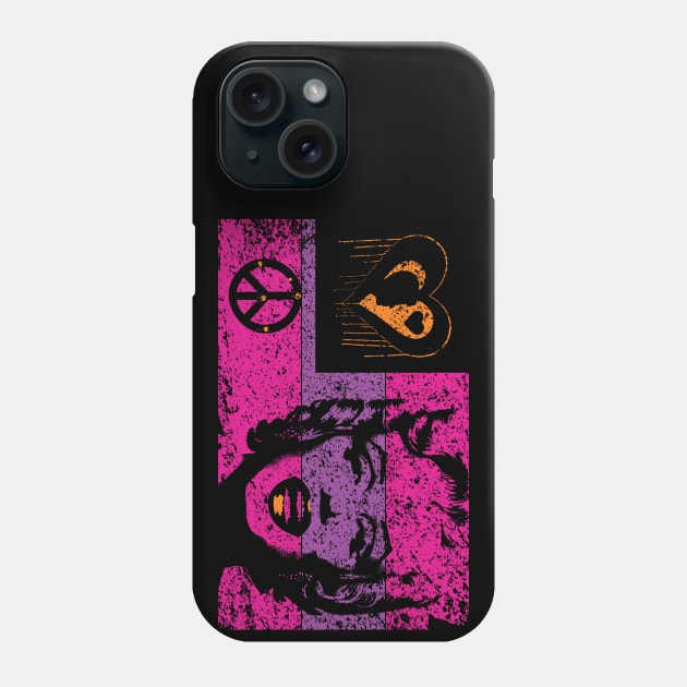 LOVE PEACE MARILYN FLAG Distressed Version Phone Case by pelagio