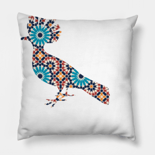 Mohawk Bird Silhouette with Pattern Pillow