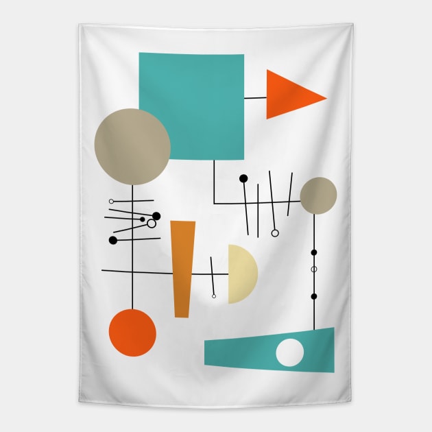 Colorful Flowchart Mid Century Geometric Tapestry by OrchardBerry