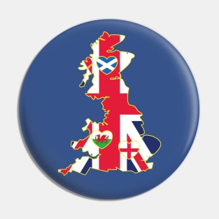 Flags Map Of Great Britain Pin