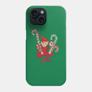 Candy Cane Sitting Elf Phone Case