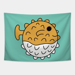 Cute Kawaii Pufferfish Tapestry