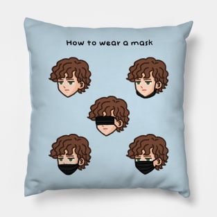 Andrey wearing mask in multiple ways Pillow