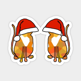 Pair of Ginger Cats in Christmas Santa Hats Magnet