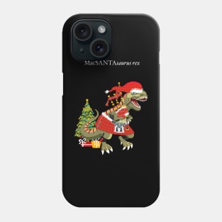 Clanosaurus Rex MacSANTAsaurus rex Plaid Santa Scotland Christmas Tree Tartan Phone Case