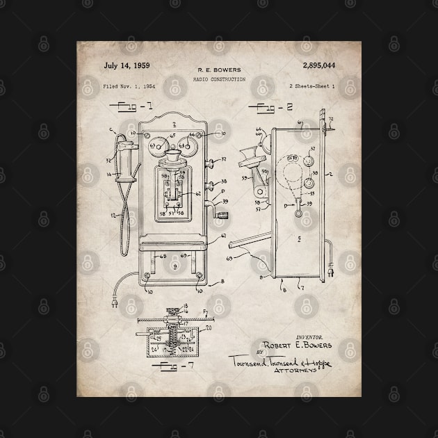 Phone Patent - Telephone Hallway Home Decor Art - Antique by patentpress