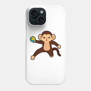 Monkey as Handball player with Handball Phone Case