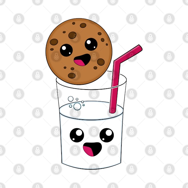 Cute Kawaii Milk with Cookie by Stoney09