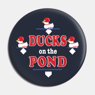 Duck's On the Pond Cute Baseball Softball Funny Saying Pin