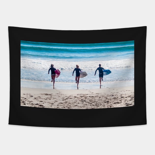 Three surfers. Tapestry by sma1050