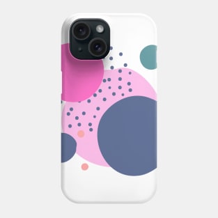 Art circles and dots pattern - pink and dark blue Phone Case