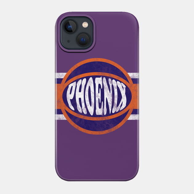 Phoenix Basketball retro and distressed ball and stripe - Phoenix Suns - Phone Case