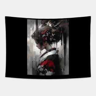 Lonely Japanese Geisha Art Print Tapestry