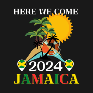 Here We Come Jamaica Trip 2024 Family Trip Cousin Crew Beach T-Shirt