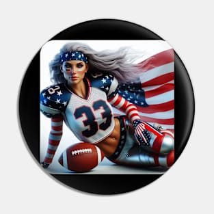 American Woman NFL Football Player #12 Pin