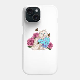 Cat and Roses Phone Case