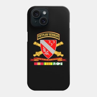 7th Field Artillery w Br - Ribbon VN SVC Vet Tab Phone Case