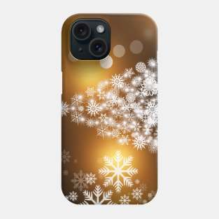 Christmas & winter background with white stars and snowflakes Phone Case