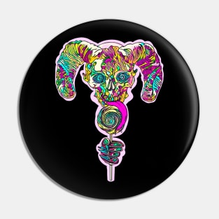 Halloween Candy Skull Candy Demon licking lollipop Pin