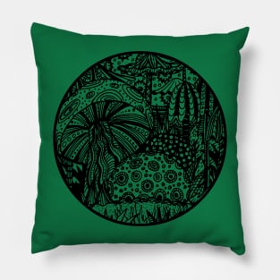 Mushroom Circle Var 3 - Transparent No Black Surround Aussie Tangle Pillow