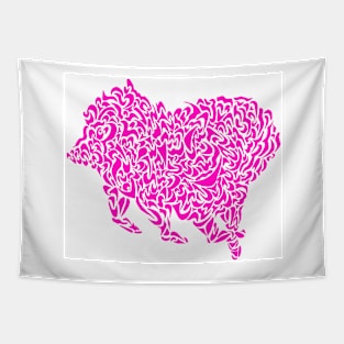 Abstract Pink Pig Tapestry