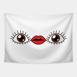 Eye Mouth Eye Emoji Tapestry