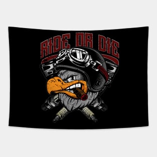 Ride or Die Biker Eagle Tapestry