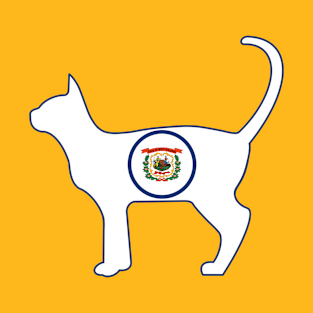 State of West Virginia Flag for Cat Lovers 2 T-Shirt