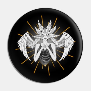 Woman seraphim with empty eyes Pin