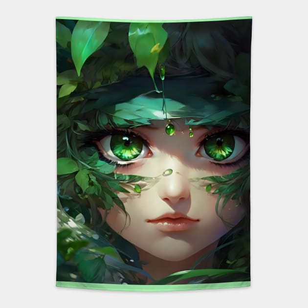 Closeup of a beautiful green eye Tapestry by Spaceboyishere