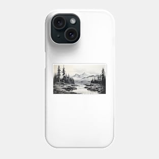 A Landscape with a River, Trees and Mountains Phone Case