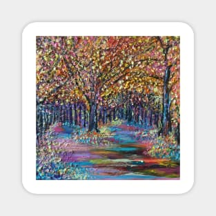 Colourful woodland Magnet