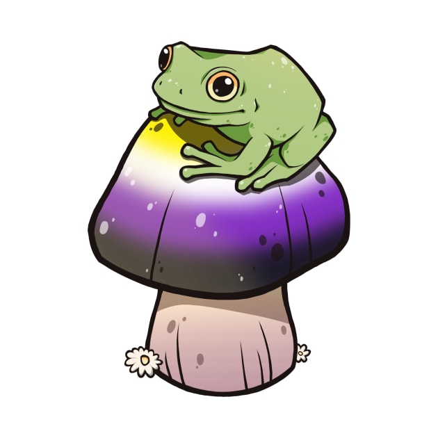 Nonbinary Pride Mushroom Frog by saltuurn