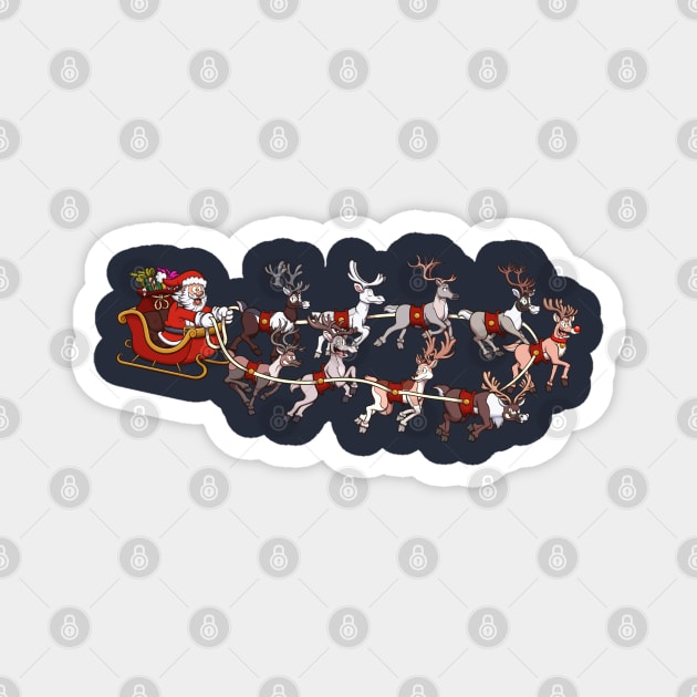 Santa Claus On His Sleigh Magnet by TheMaskedTooner