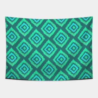 Watercolor Ikat Pattern - Mint Tapestry