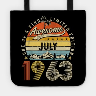 Awesome Since July 1963 Vintage 60th Birthday Tote