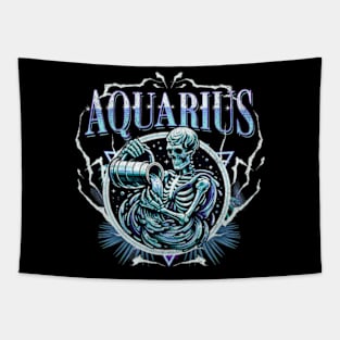 Aquarius Bootleg Retro HipHop Zodiac Sign Astrology Tapestry